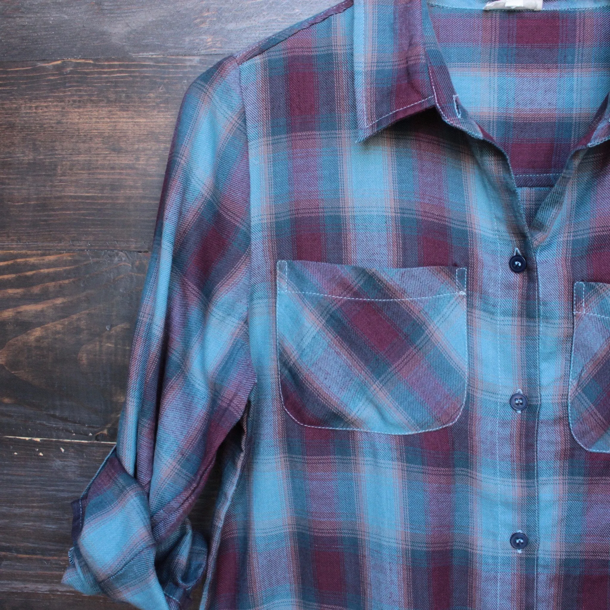 Final Sale - En Creme - City Strut Button Up Plaid Shirt