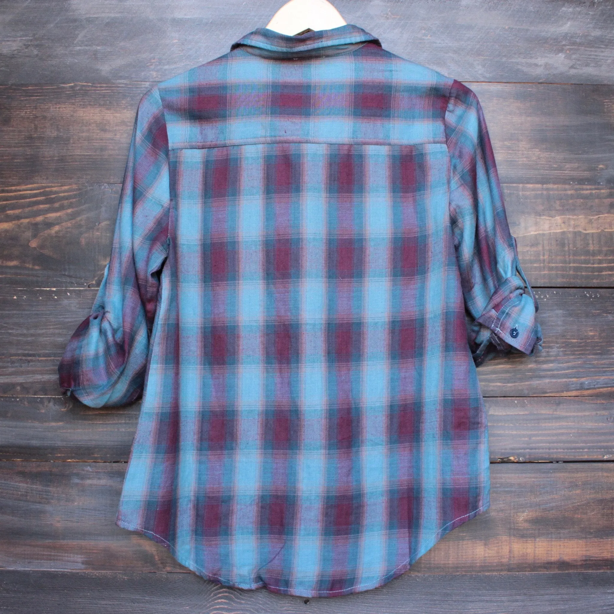 Final Sale - En Creme - City Strut Button Up Plaid Shirt