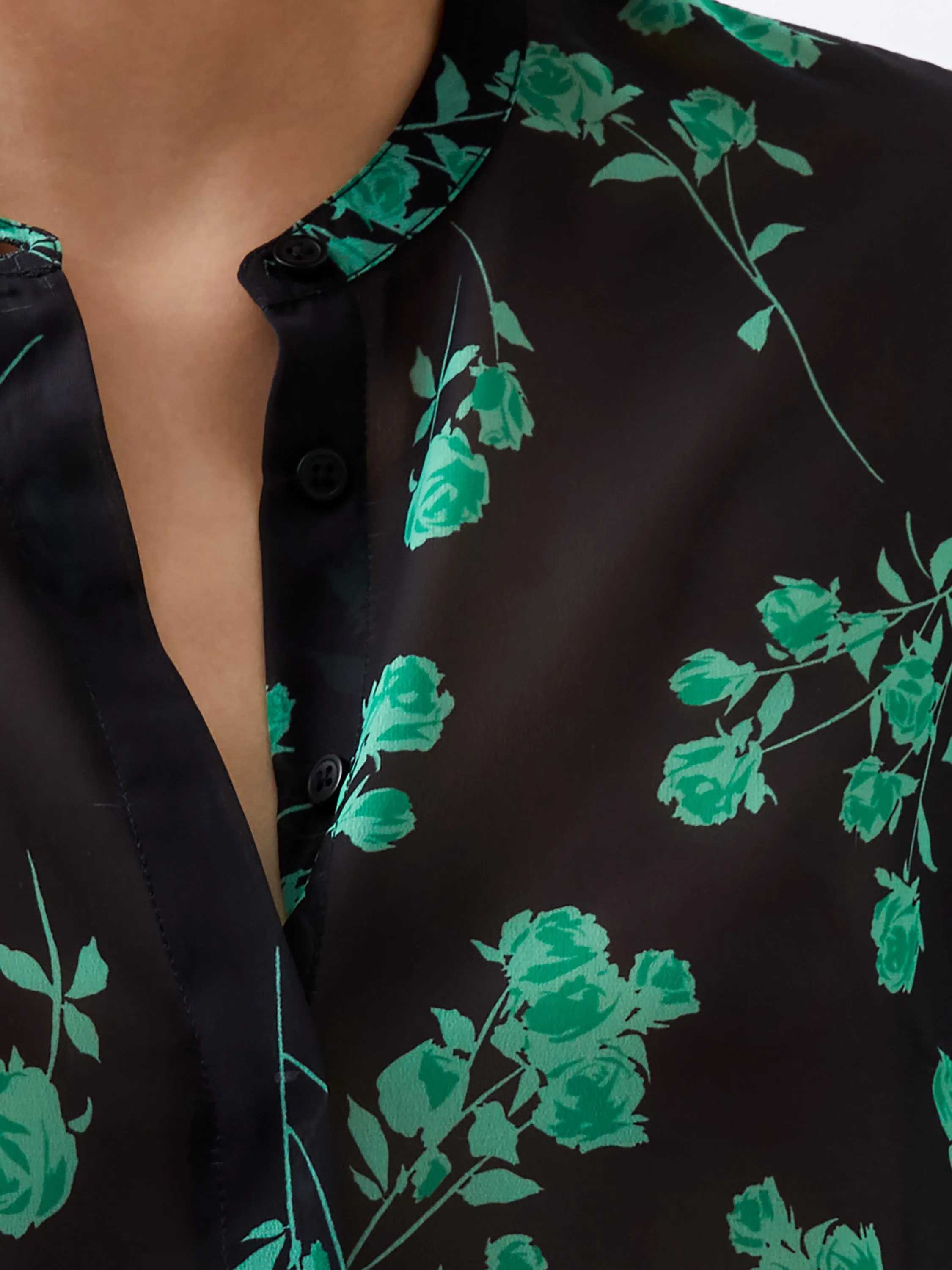 French Connection Allesandra Hallie Shirt-Blackout/Minted Green-72XDL