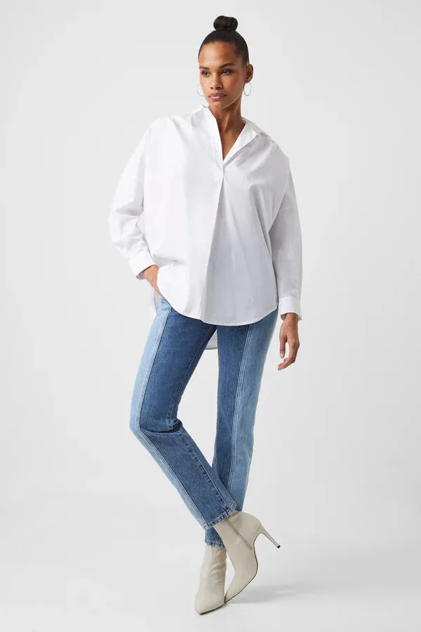 French Connection Rhodes Popover Shirt-Linen White-72MZB