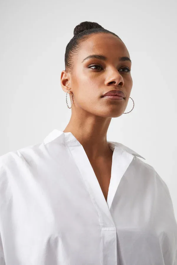 French Connection Rhodes Popover Shirt-Linen White-72MZB