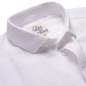 Frost White Cotton Linen Regular Fit Shirt