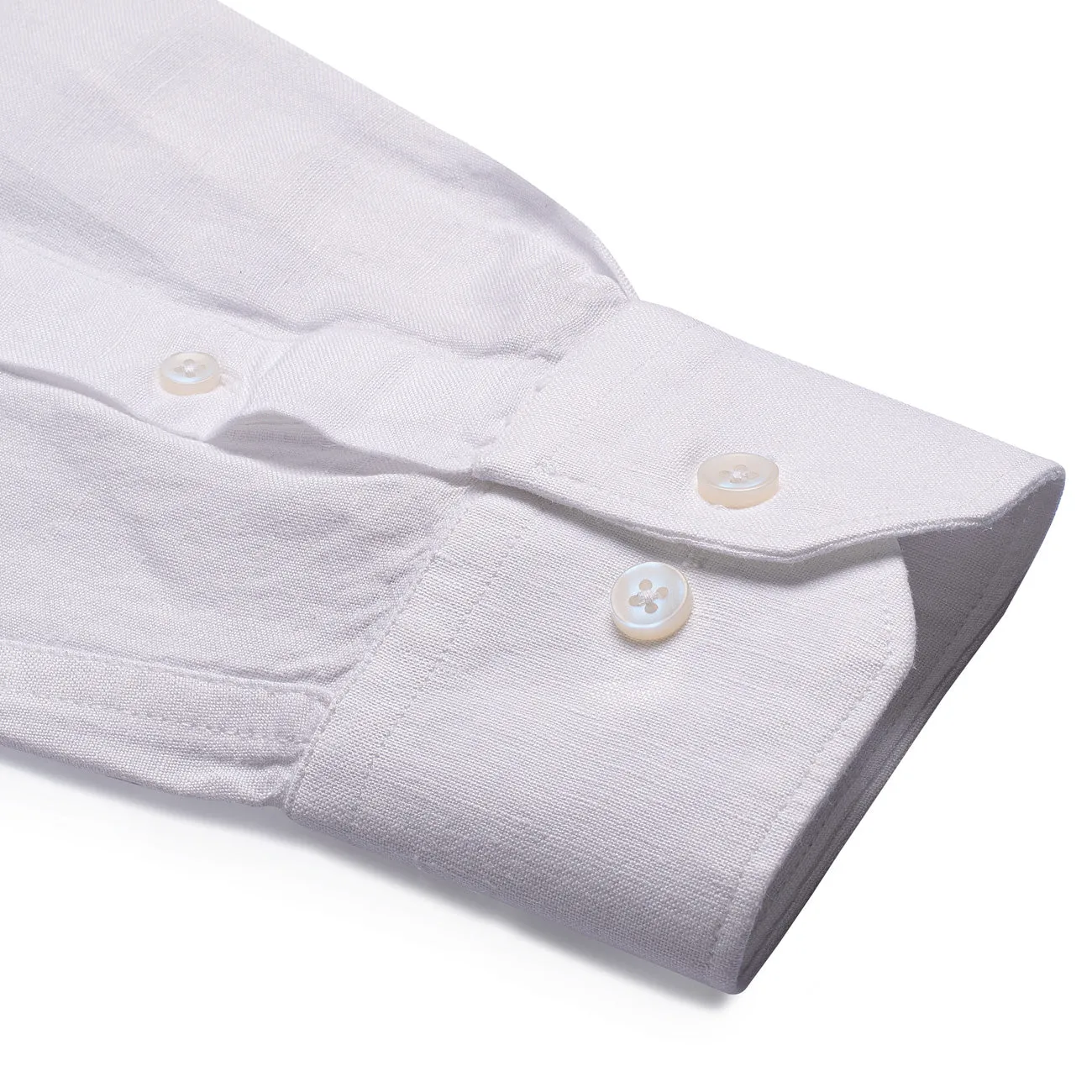 Frost White Cotton Linen Regular Fit Shirt