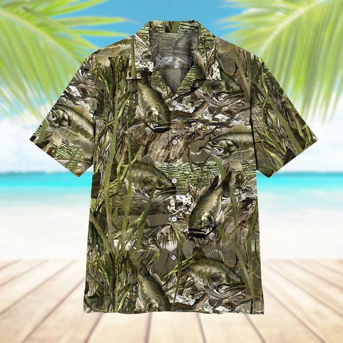 Gearhuman 3D Camo Fishing Hawaii Shirt