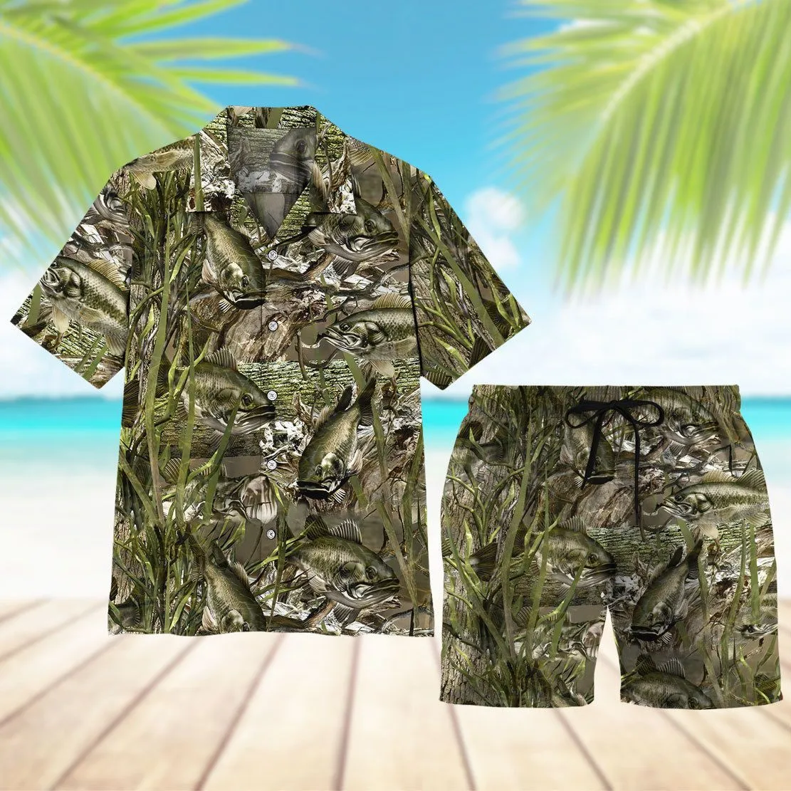 Gearhuman 3D Camo Fishing Hawaii Shirt