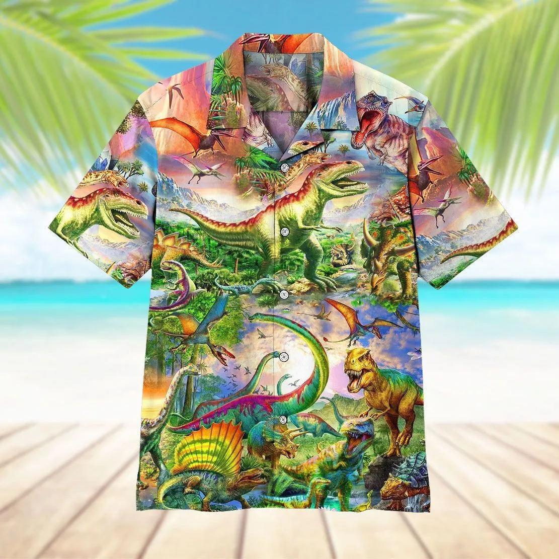 Gearhuman 3D Dinosaur Hawaii Shirt