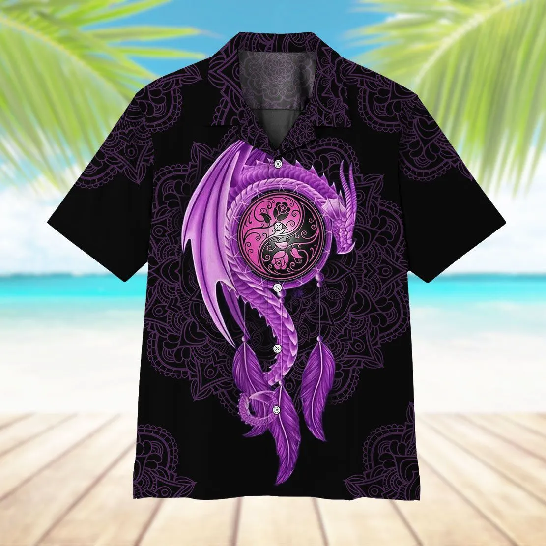 Gearhuman 3D Mandala Purple Dragon Hawaii Shirt