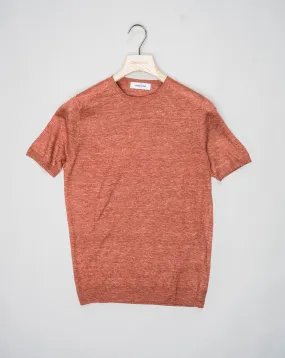 Gran Sasso Knitted Linen T-Shirt / Burned Red