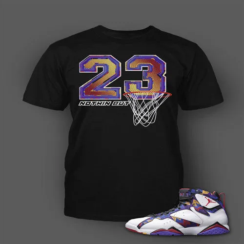 Graphic T Shirt to Match Retro Air Jordan 7 Nothing But Net Shoe