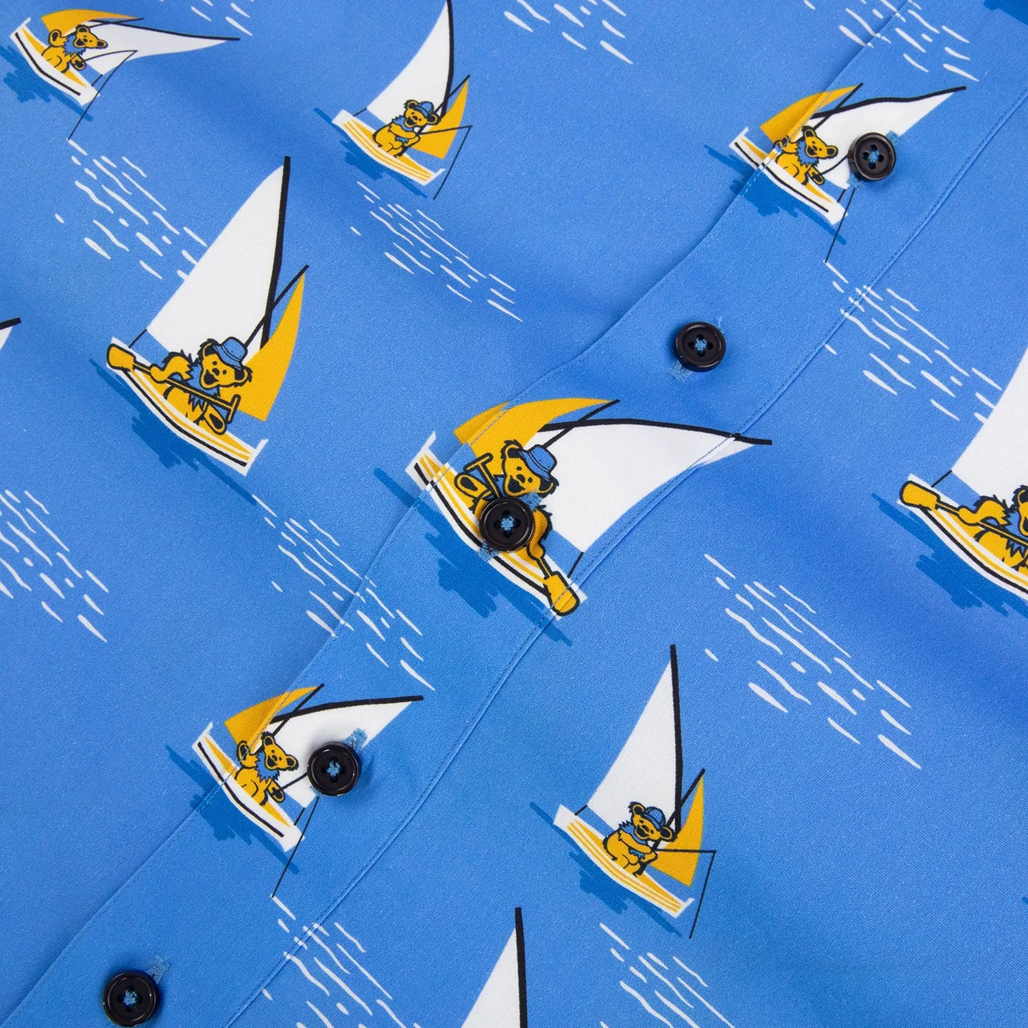 Grateful Dead | Classic Button Down | Bear in Sail Boat All Over Blue