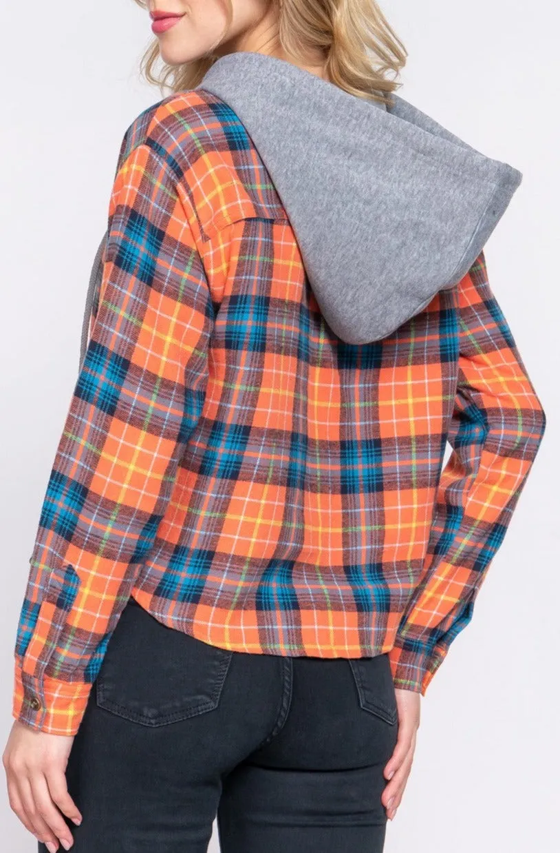 Hooded Plaid Shirt