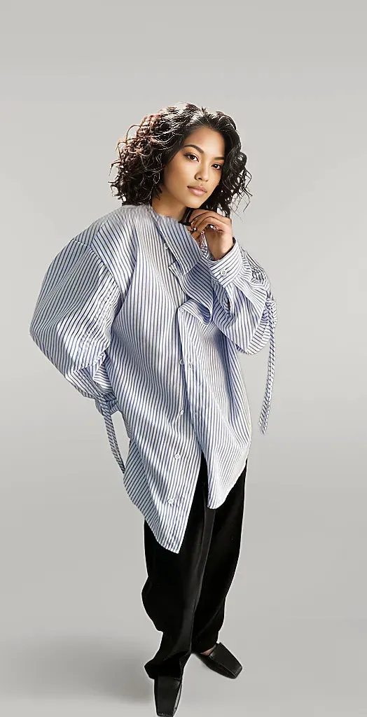 Jazz Up Irregular Design Stripe Pattern Shirt