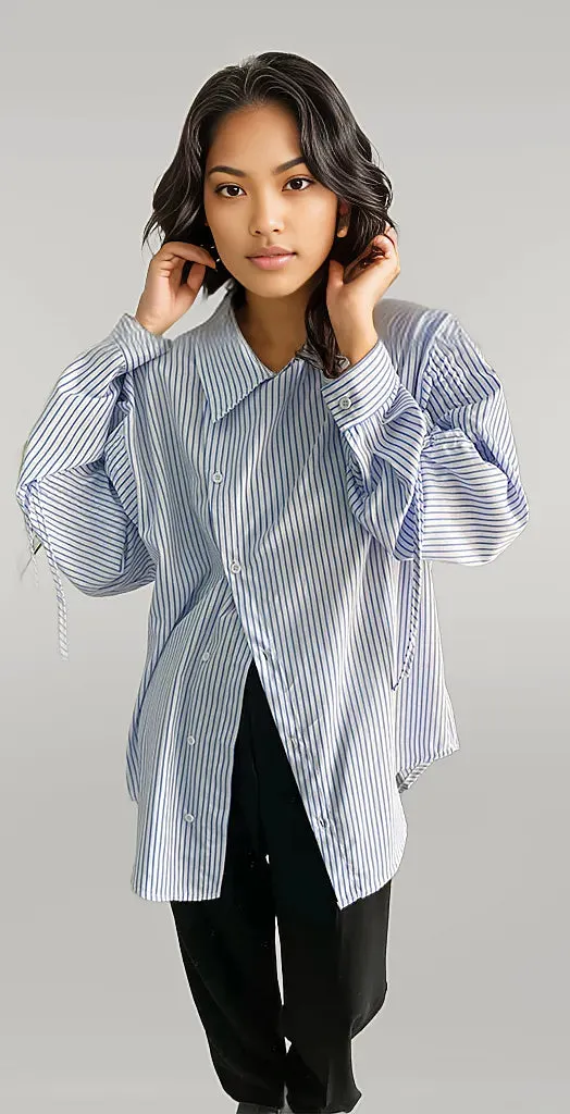 Jazz Up Irregular Design Stripe Pattern Shirt