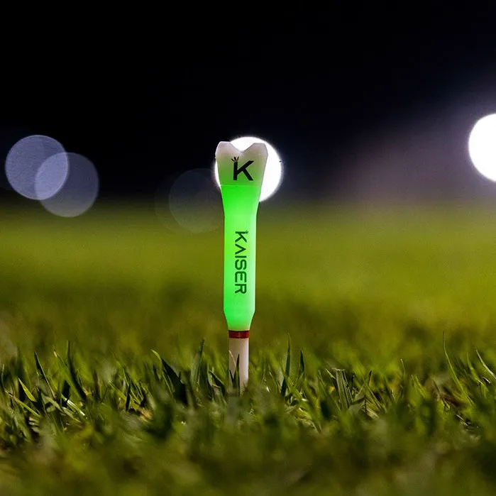 KAISER T2 Golf Tees Day Night Gifts Accessory Sets/ Long 2pcs Short 1pcs/ distance increase luminous anti-slicing Height fix Holders Glow in Dark Light up Flashing Made in Korea