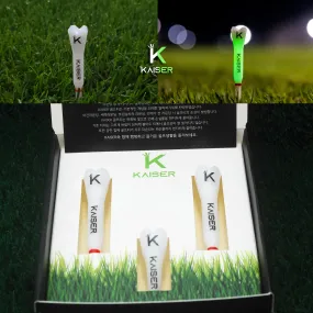 KAISER T2 Golf Tees Day Night Gifts Accessory Sets/ Long 2pcs Short 1pcs/ distance increase luminous anti-slicing Height fix Holders Glow in Dark Light up Flashing Made in Korea