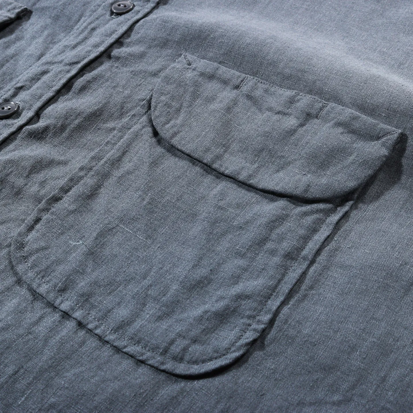 KAPITAL LINEN CLIP SHIRT BLUEGRAY