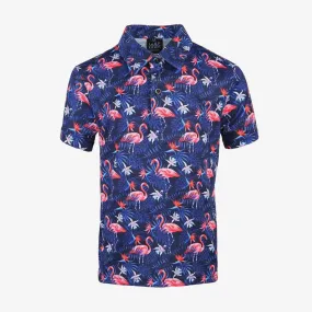 KIDS Flowers & Flamingo's Cool Tech Performance Golf Polo