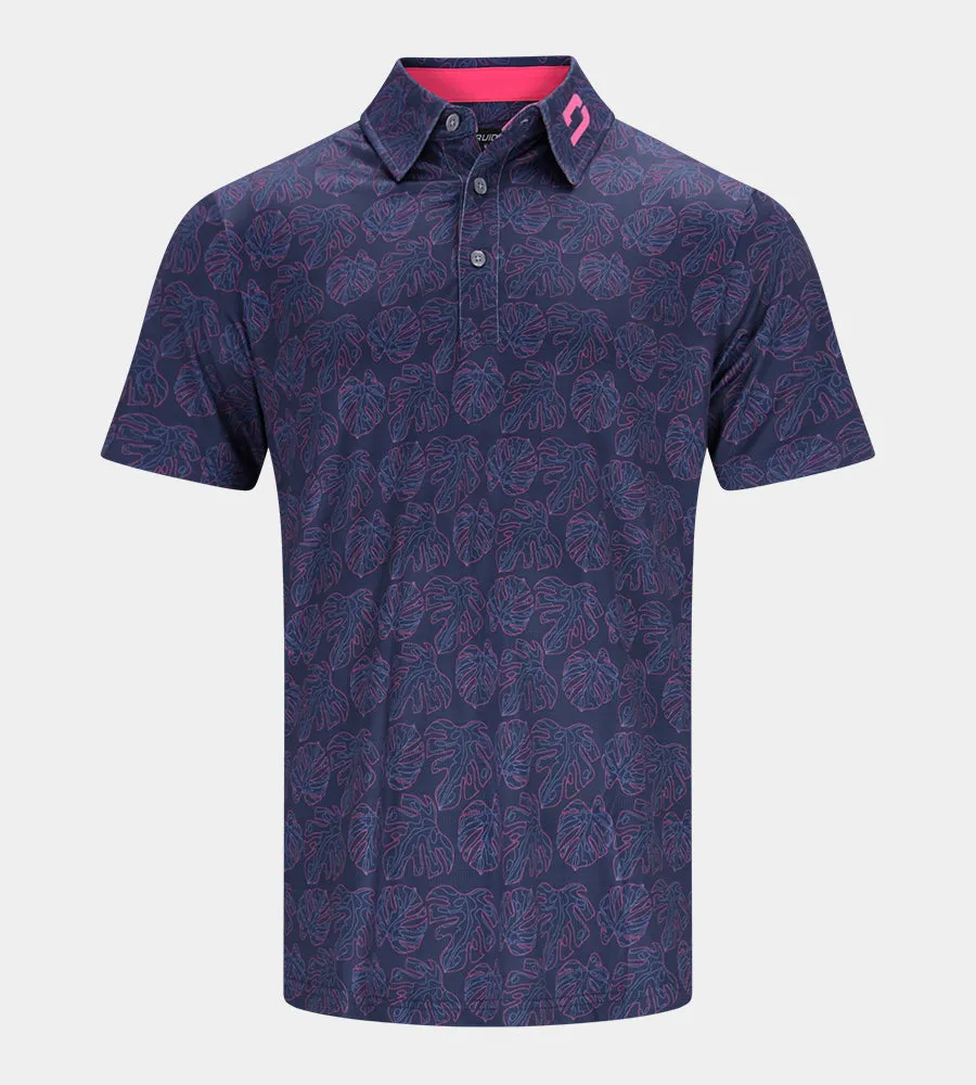 LEAFY POLO - NAVY