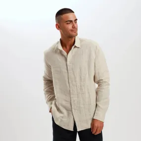 Long Sleeve Linen Shirt | Natural