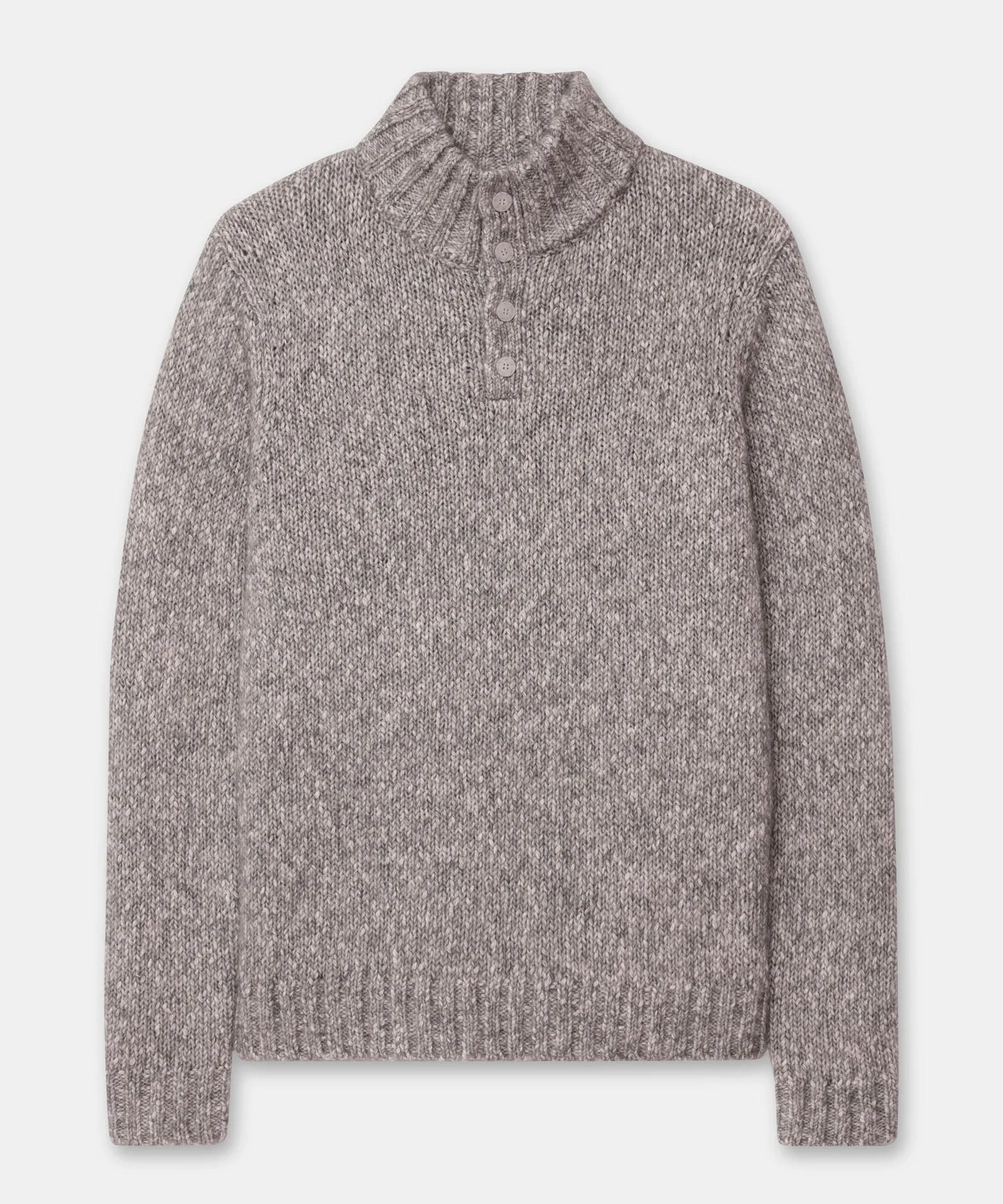 Luxe Marled Button Pullover Sweater