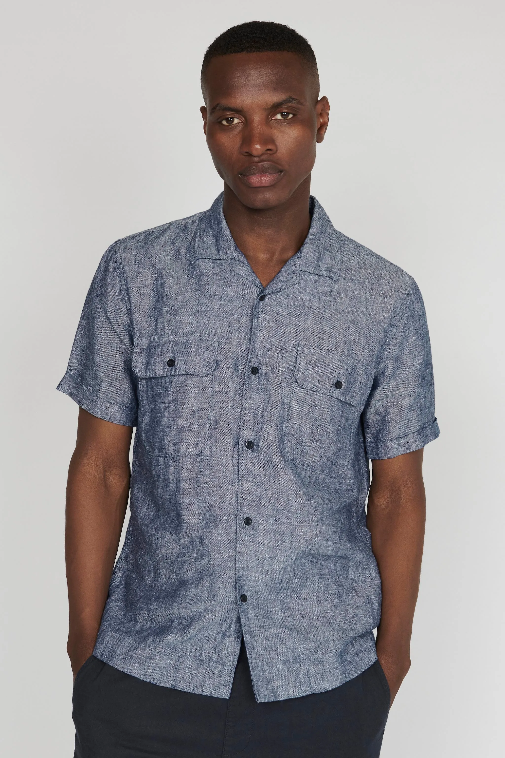 Matinique Linen Shirt Denim Blue