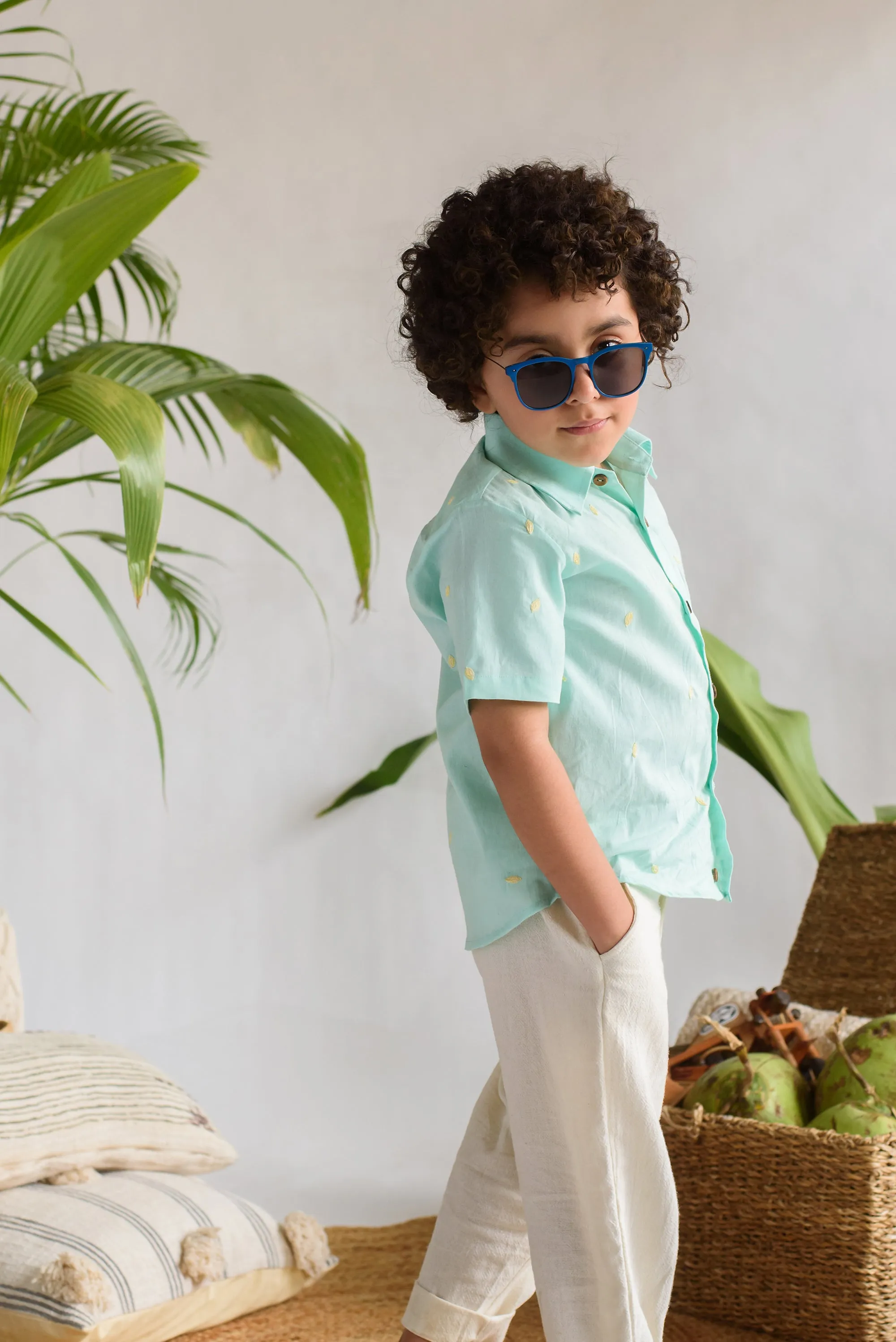 Melody Nerine- Organic Cotton Half Sleeves Shirt For Boys