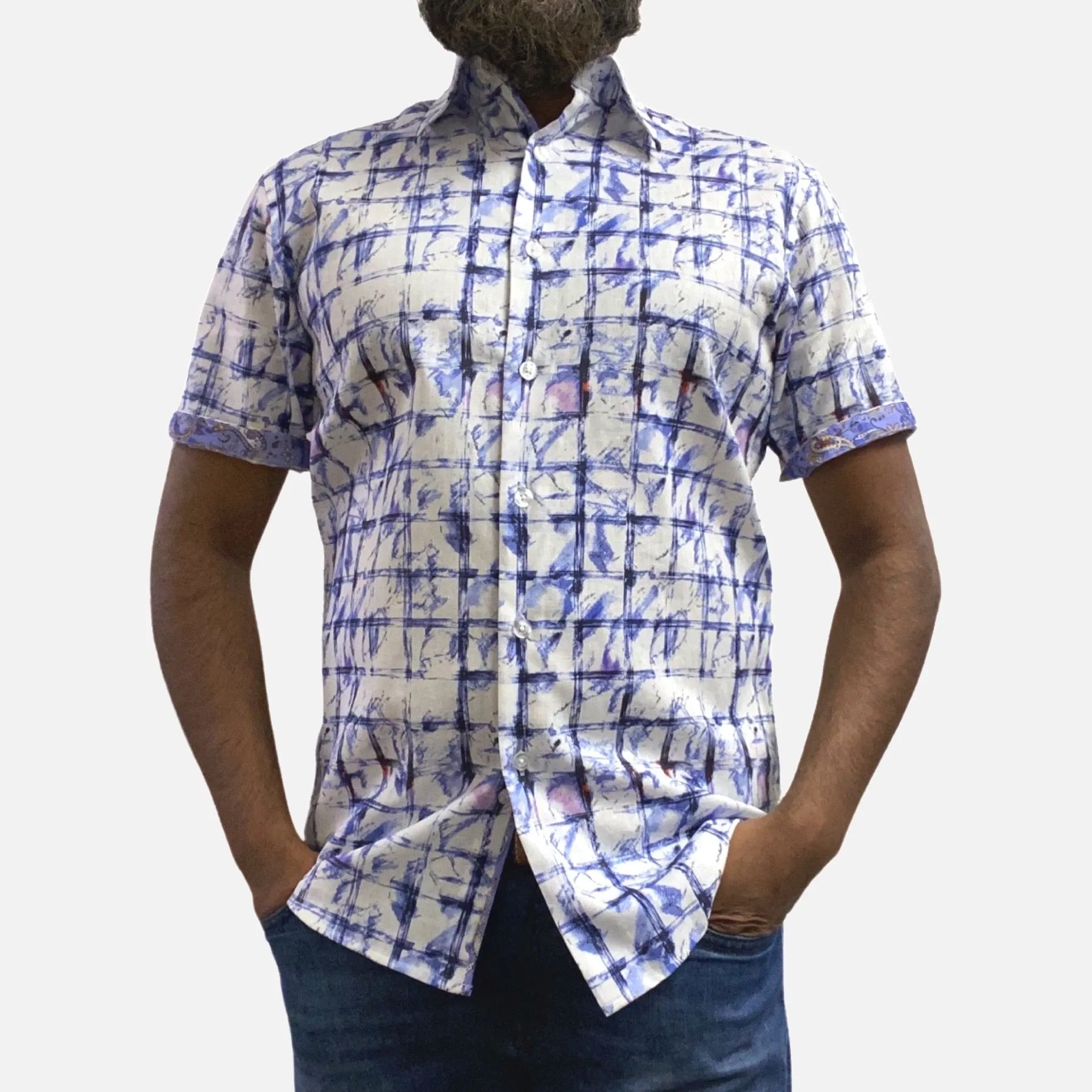 Mens 100% Linen Summer Shirt