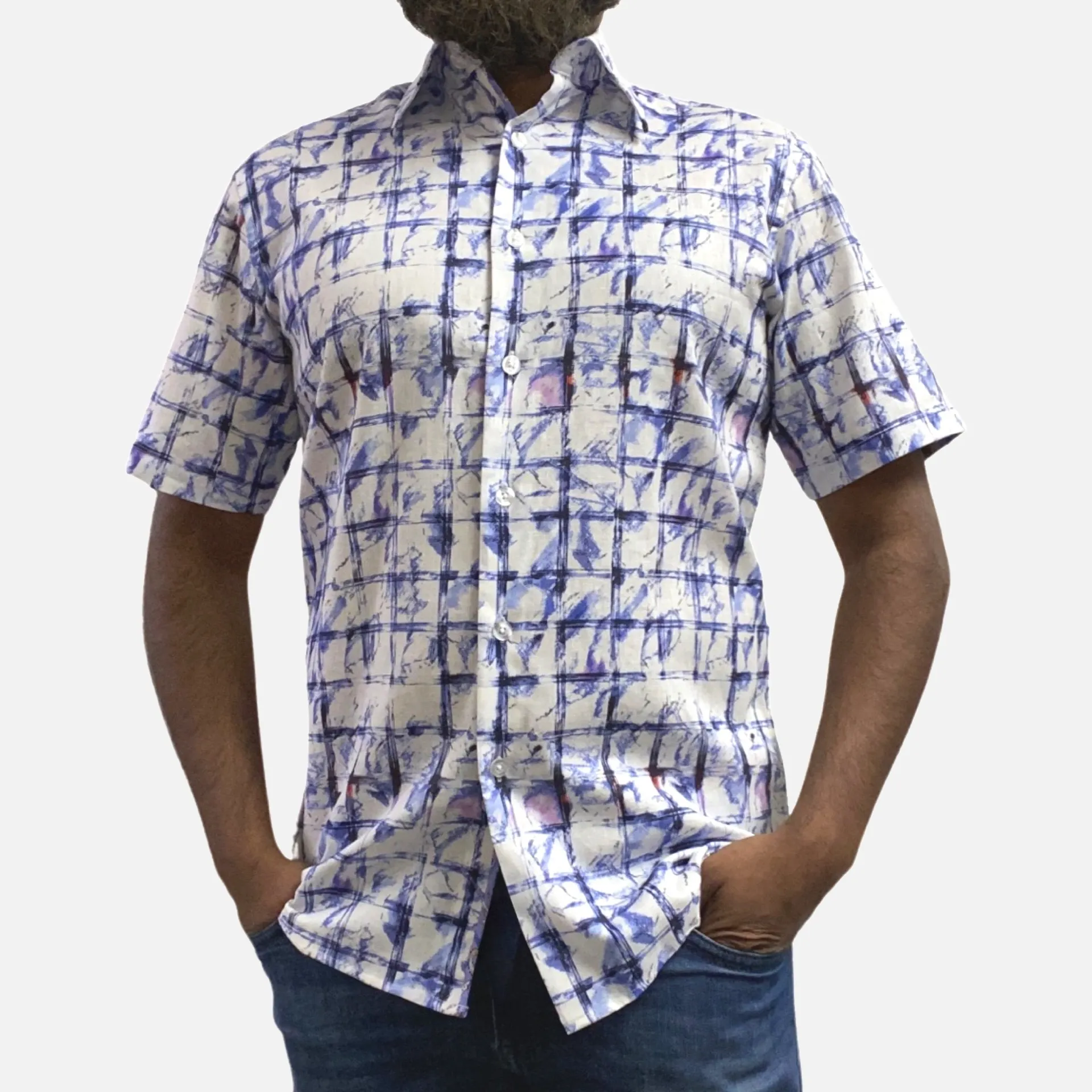 Mens 100% Linen Summer Shirt