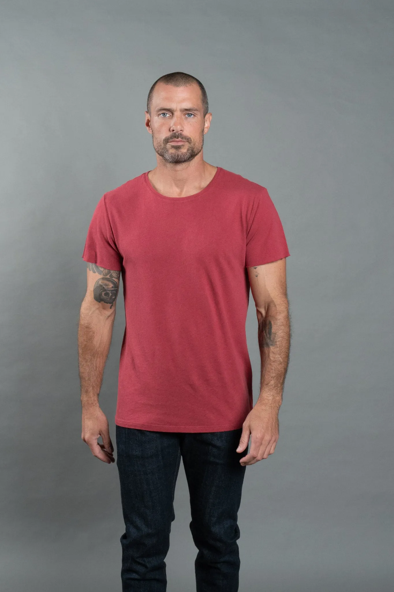 Men's Linen Blend Crew Neck Tee