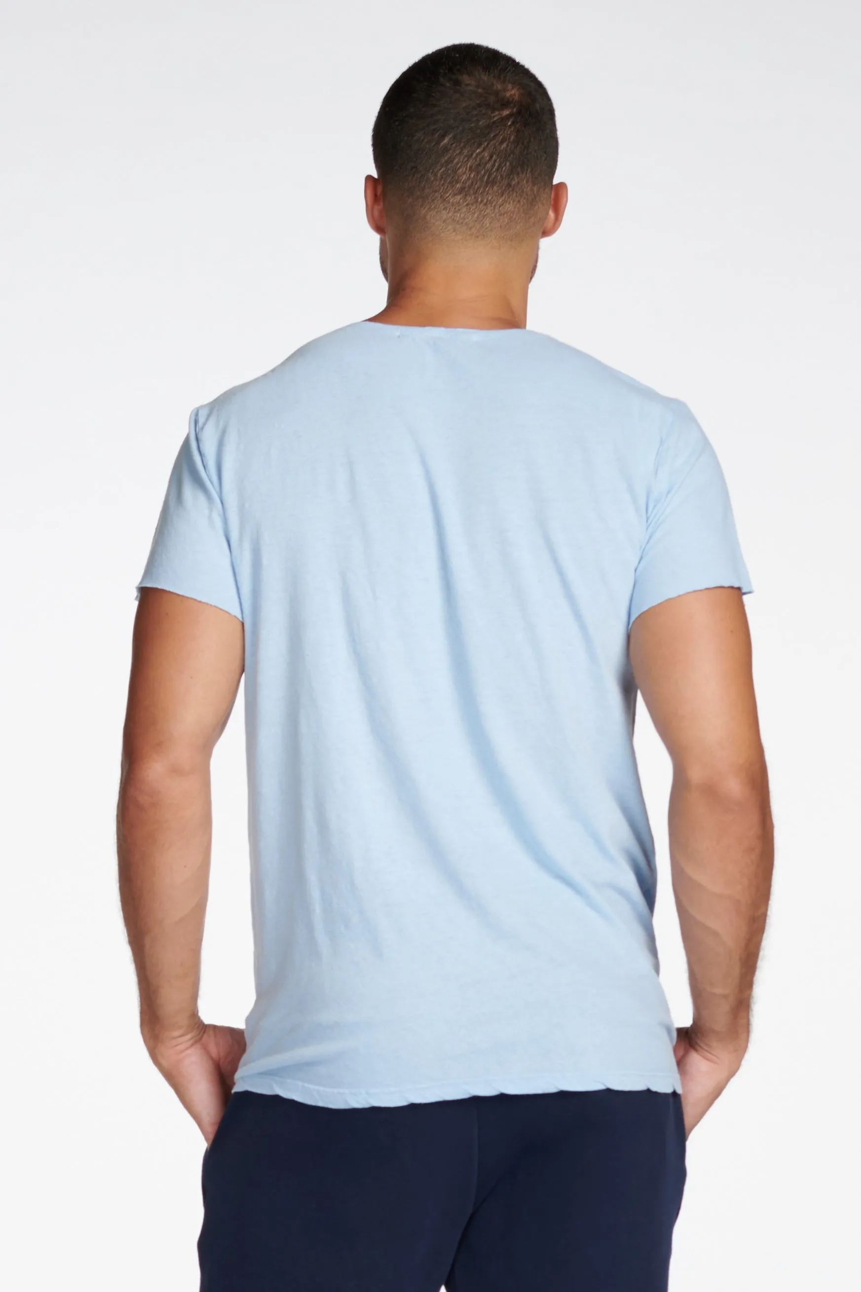 Men's Linen Blend Crew Neck Tee