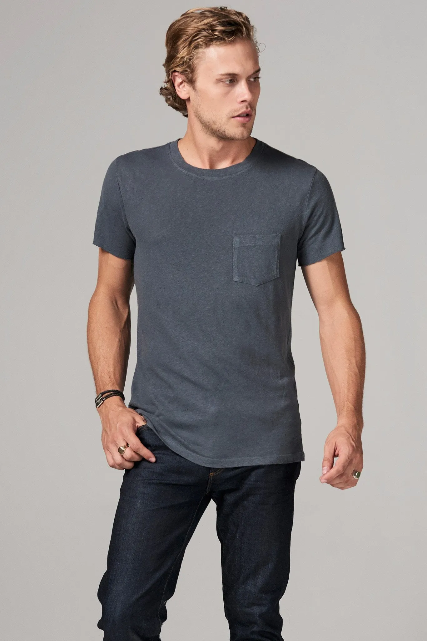 Men's Linen Blend Pocket Tee