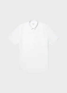 Men's Short Sleeve Linen Shirt in White