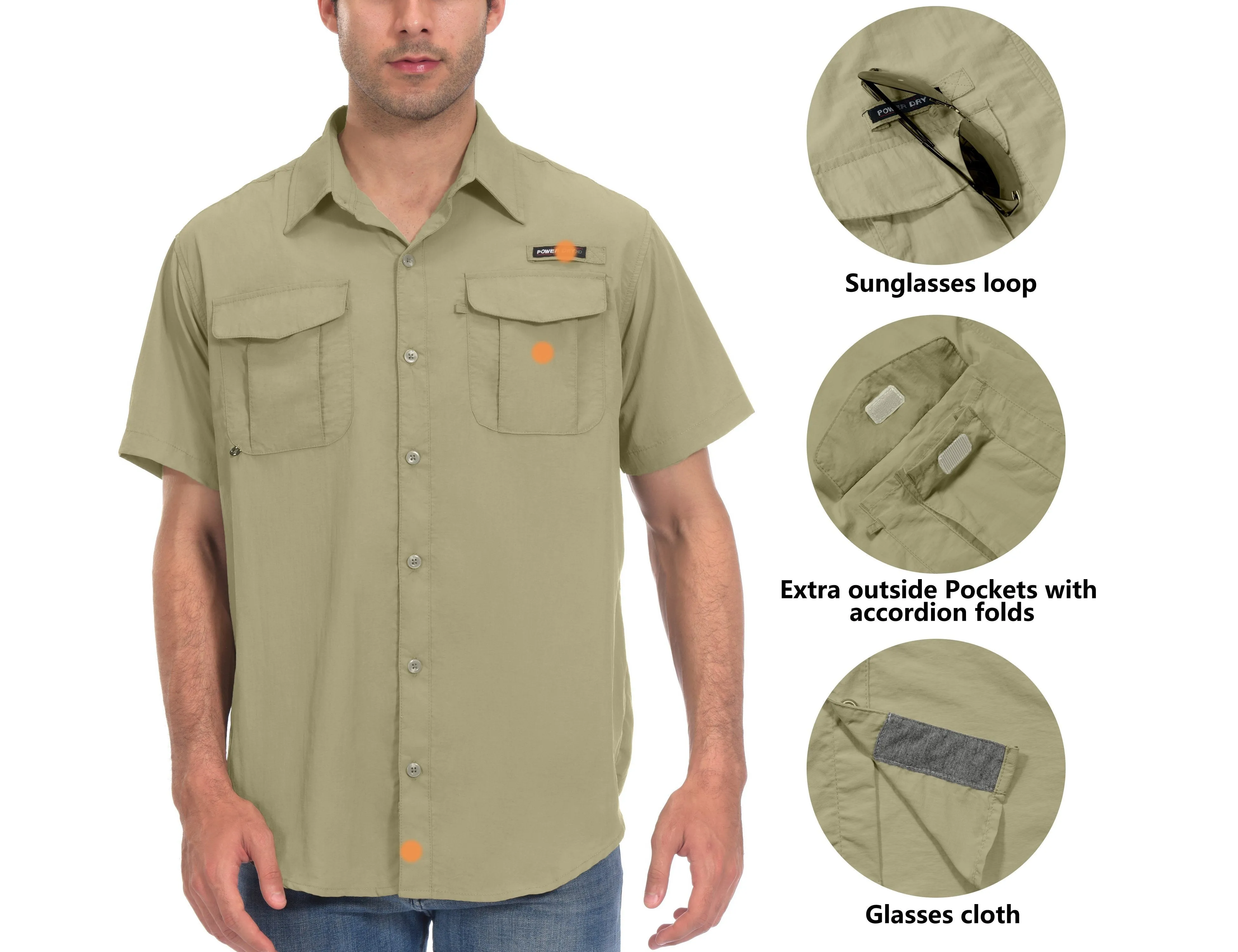 Men's UPF 50  Short Sleeve Fishing Shirt