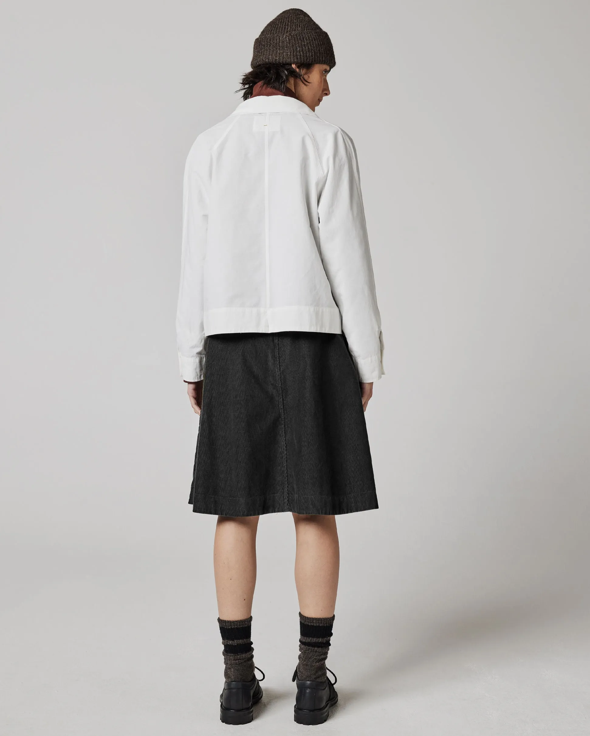 MHL CROPPED RAGLAN SHIRT / WHITE