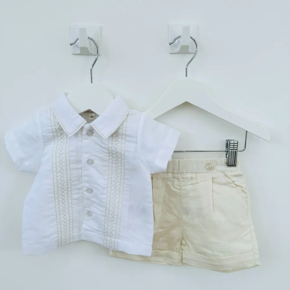 Mintini Boys Linen Shorts Set