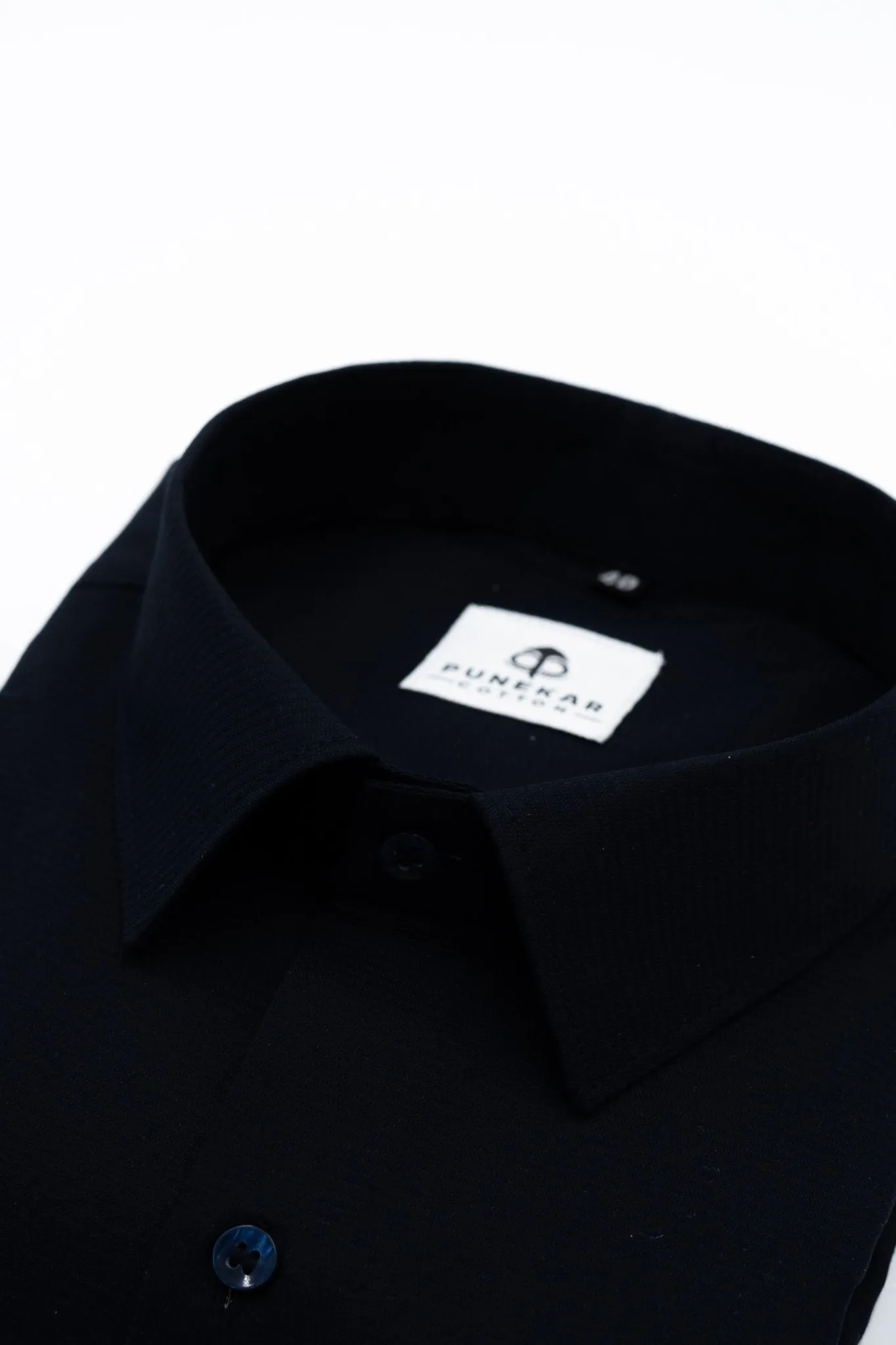 Navy Blue Color Twitter Lining Blende Cotton Shirts For Men