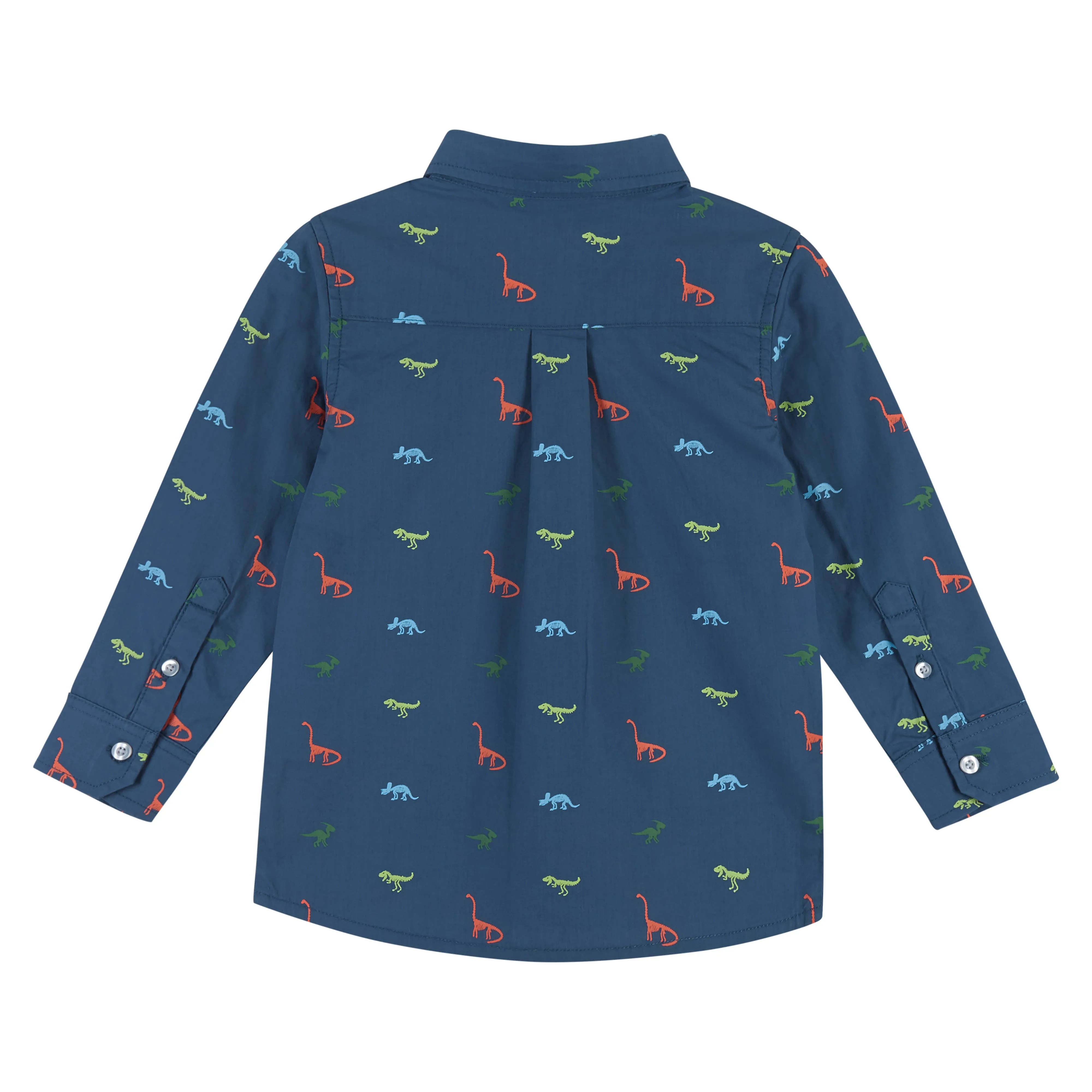 Navy Dinosaur Pattern Button Down Shirt