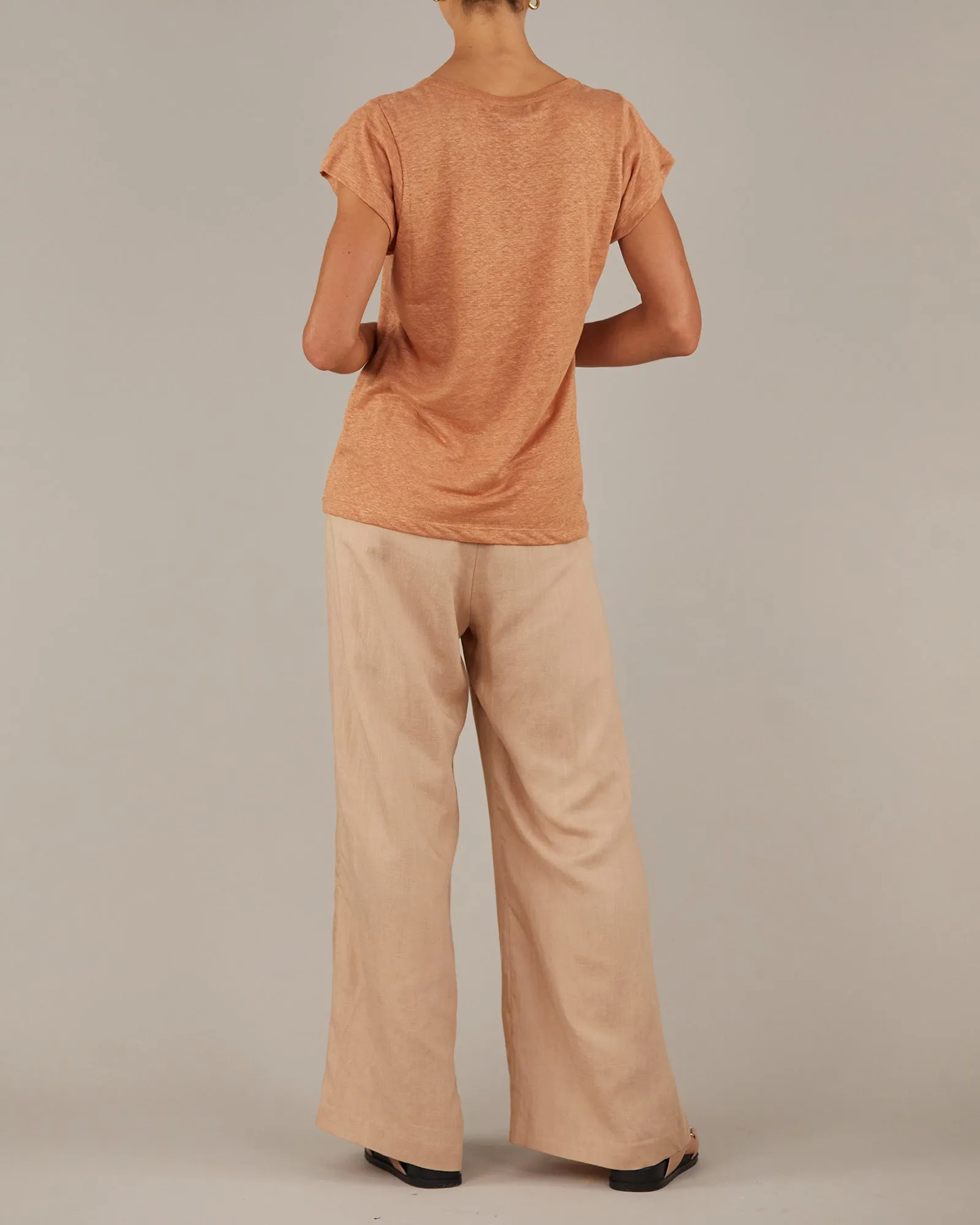 Newport Linen Jersey Tee - Rust