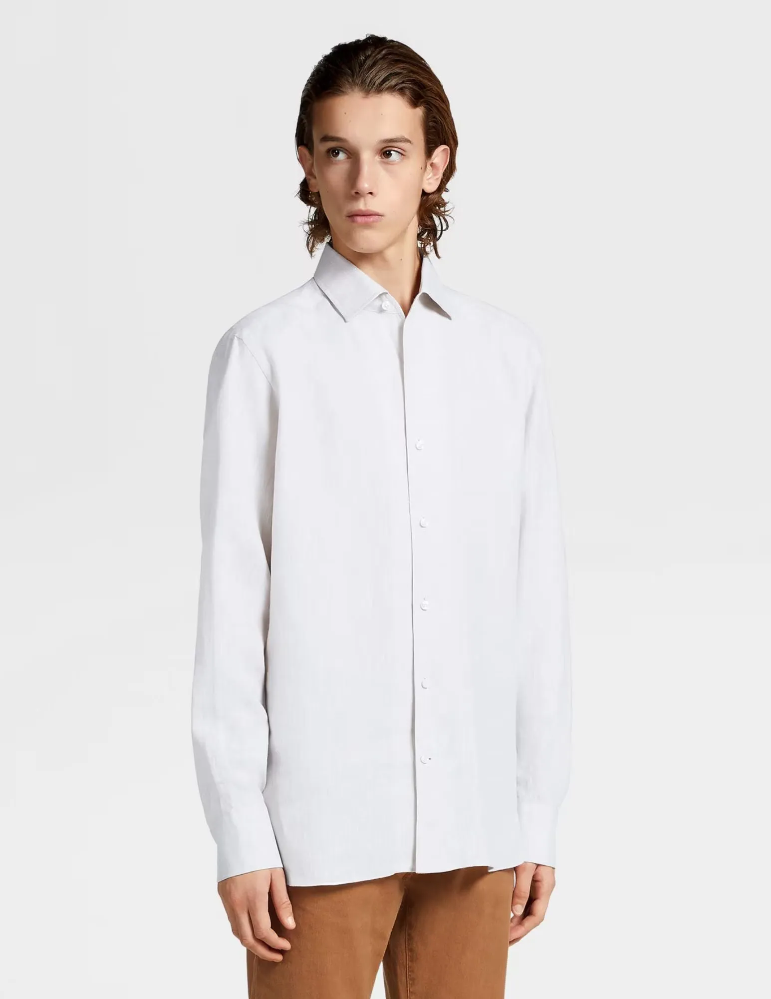 Oasi Linen Sportshirt | White