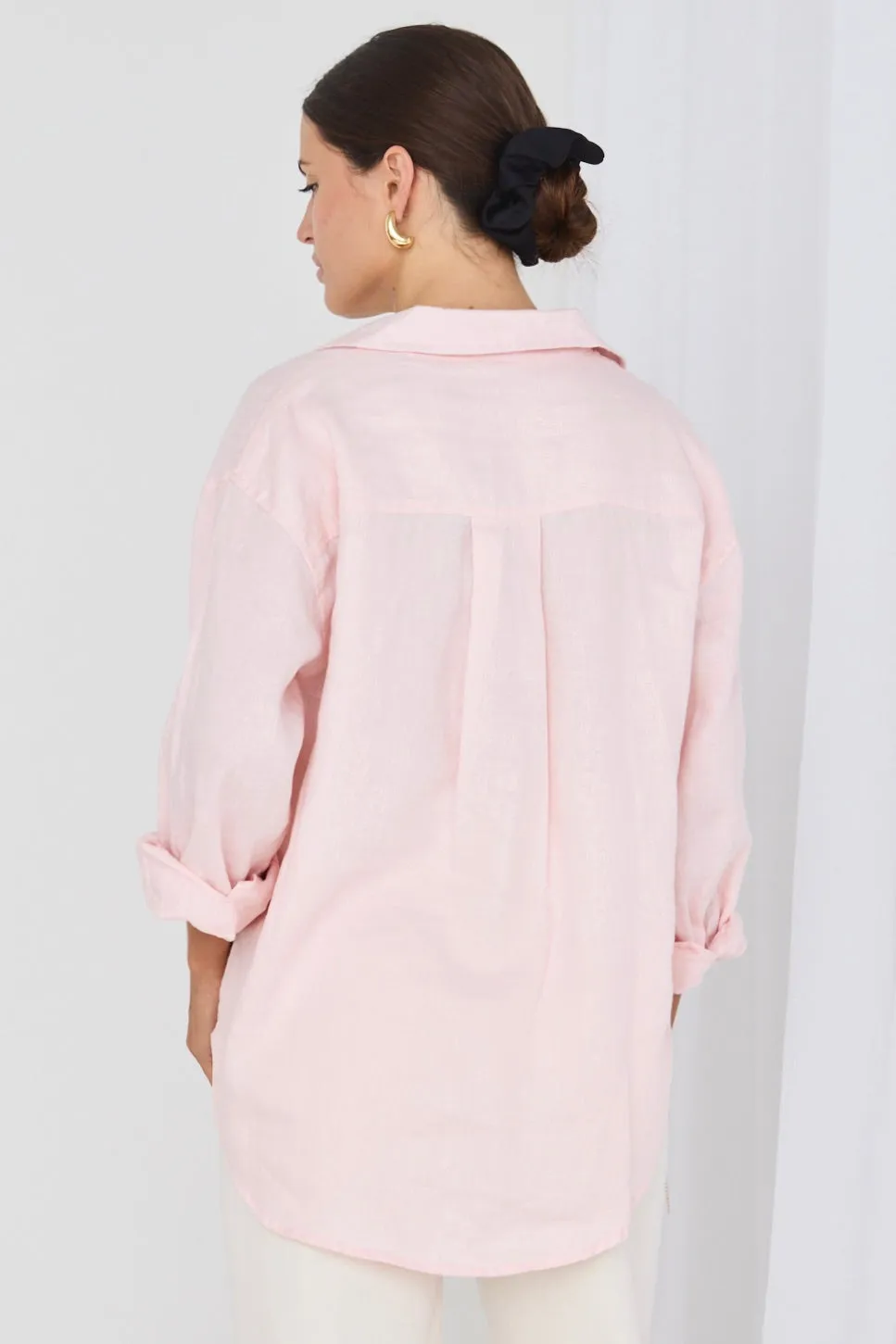 Optimum Blush Linen Oversized Shirt