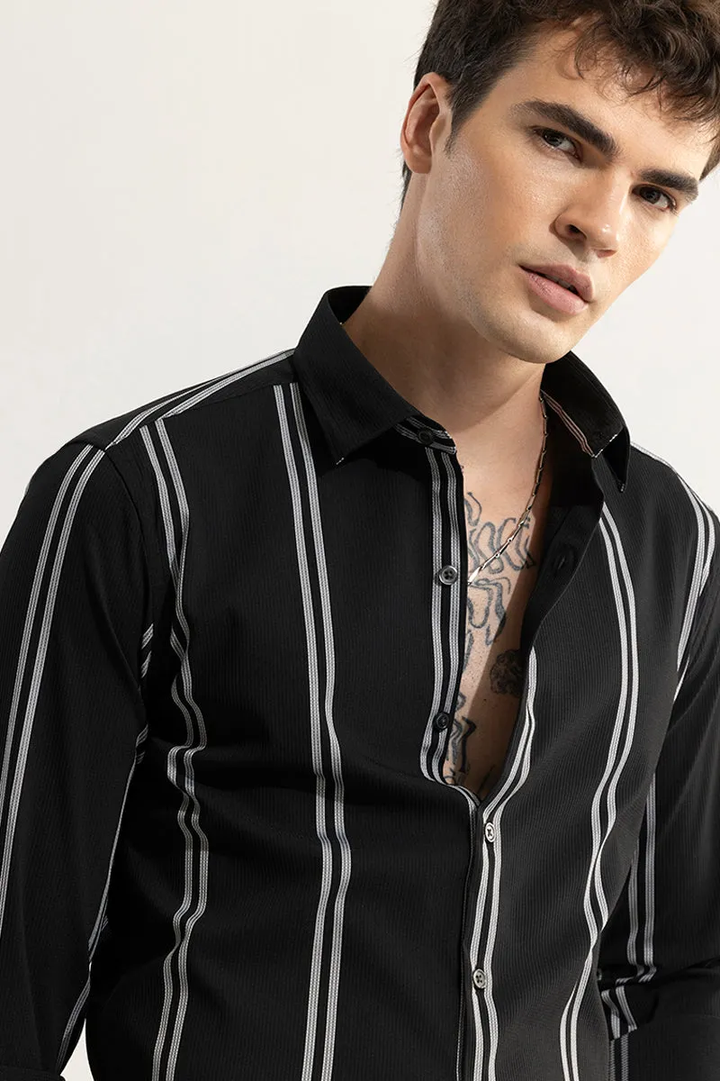 Peripheral Stripe Black Shirt