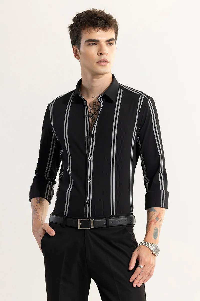 Peripheral Stripe Black Shirt