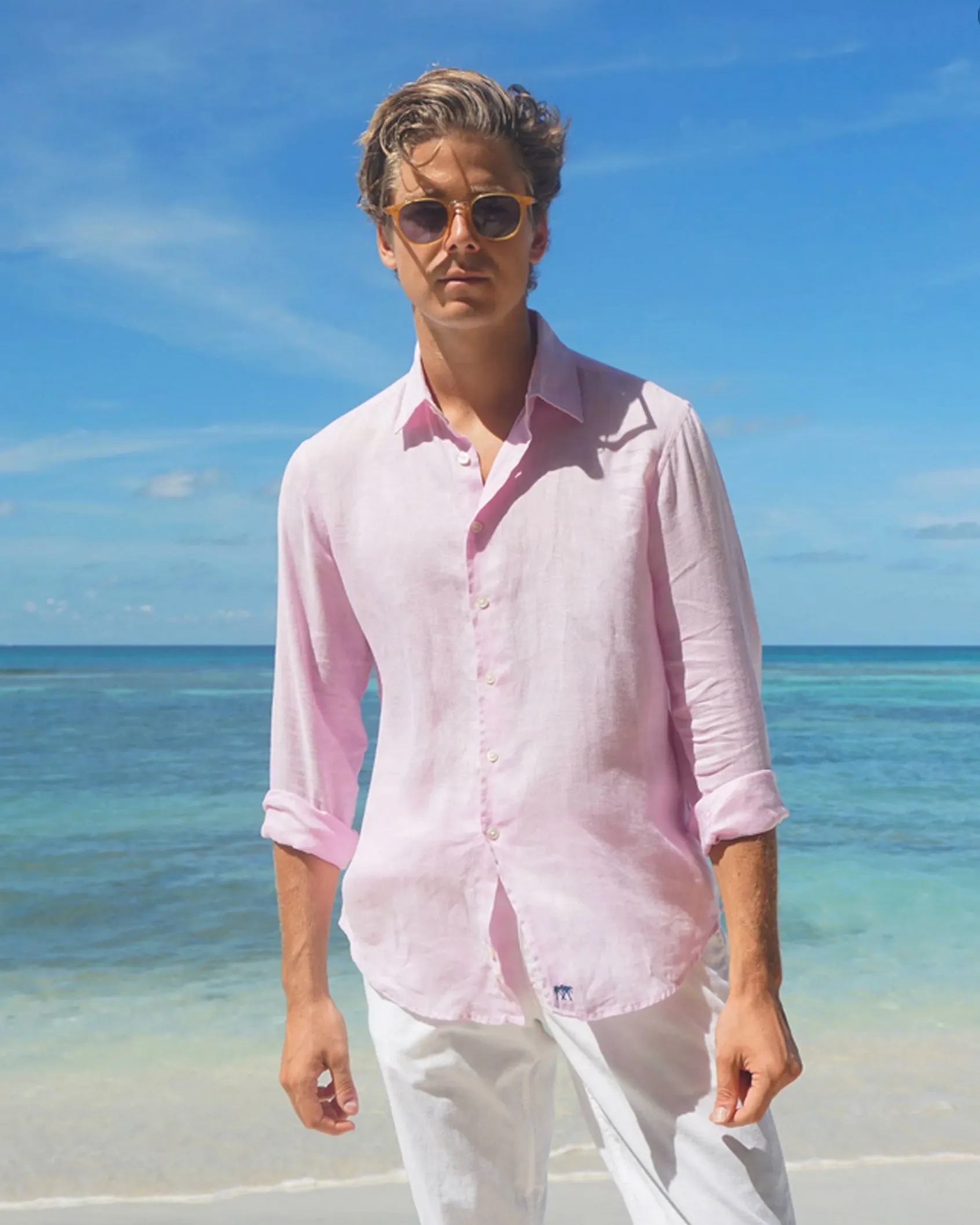 Pinkhouse Mustique Light Pink Linen Shirt