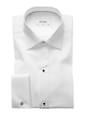 Plissé Black Tie Shirt | Slim Fit