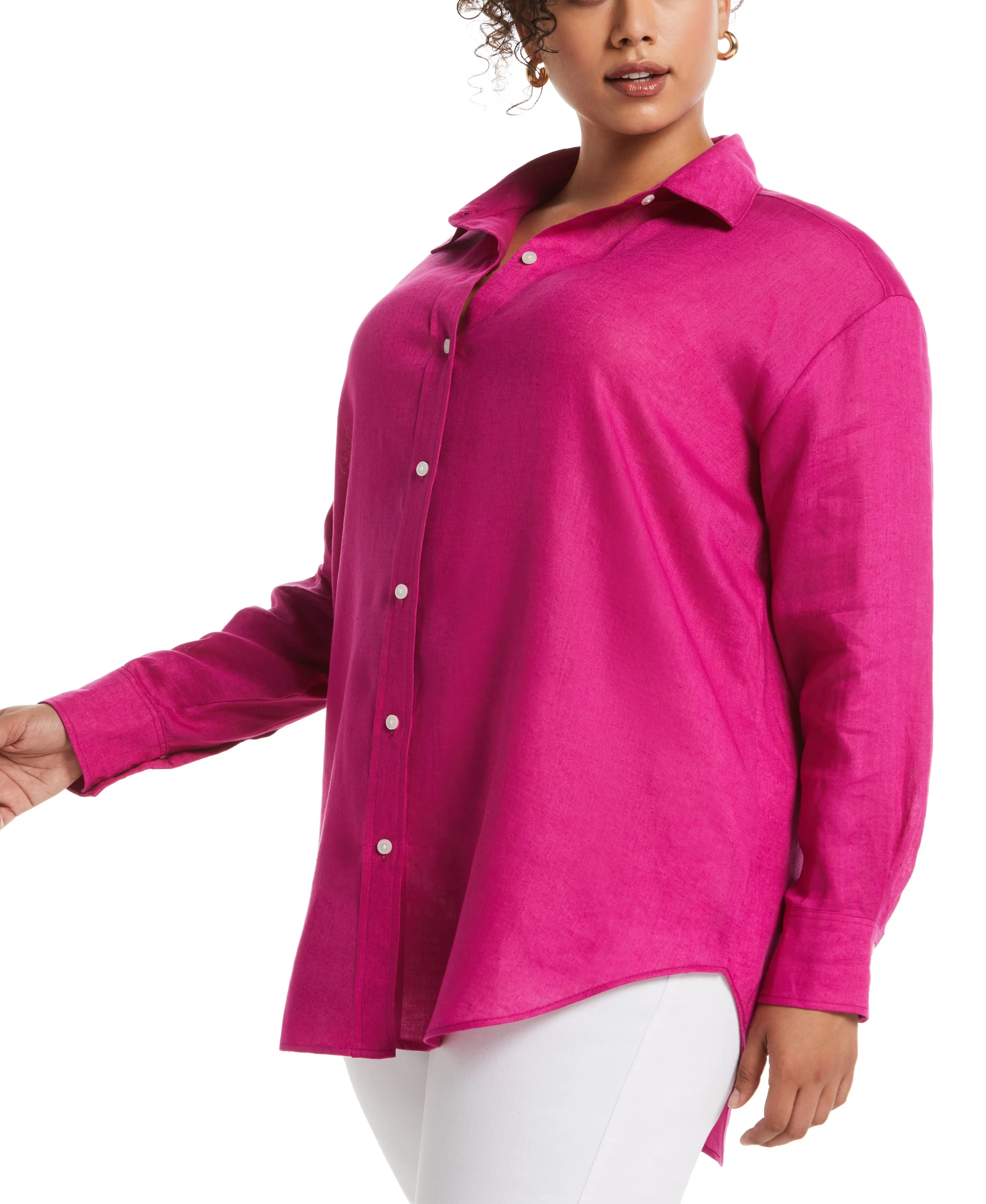 Plus Size Easy Linen Shirt