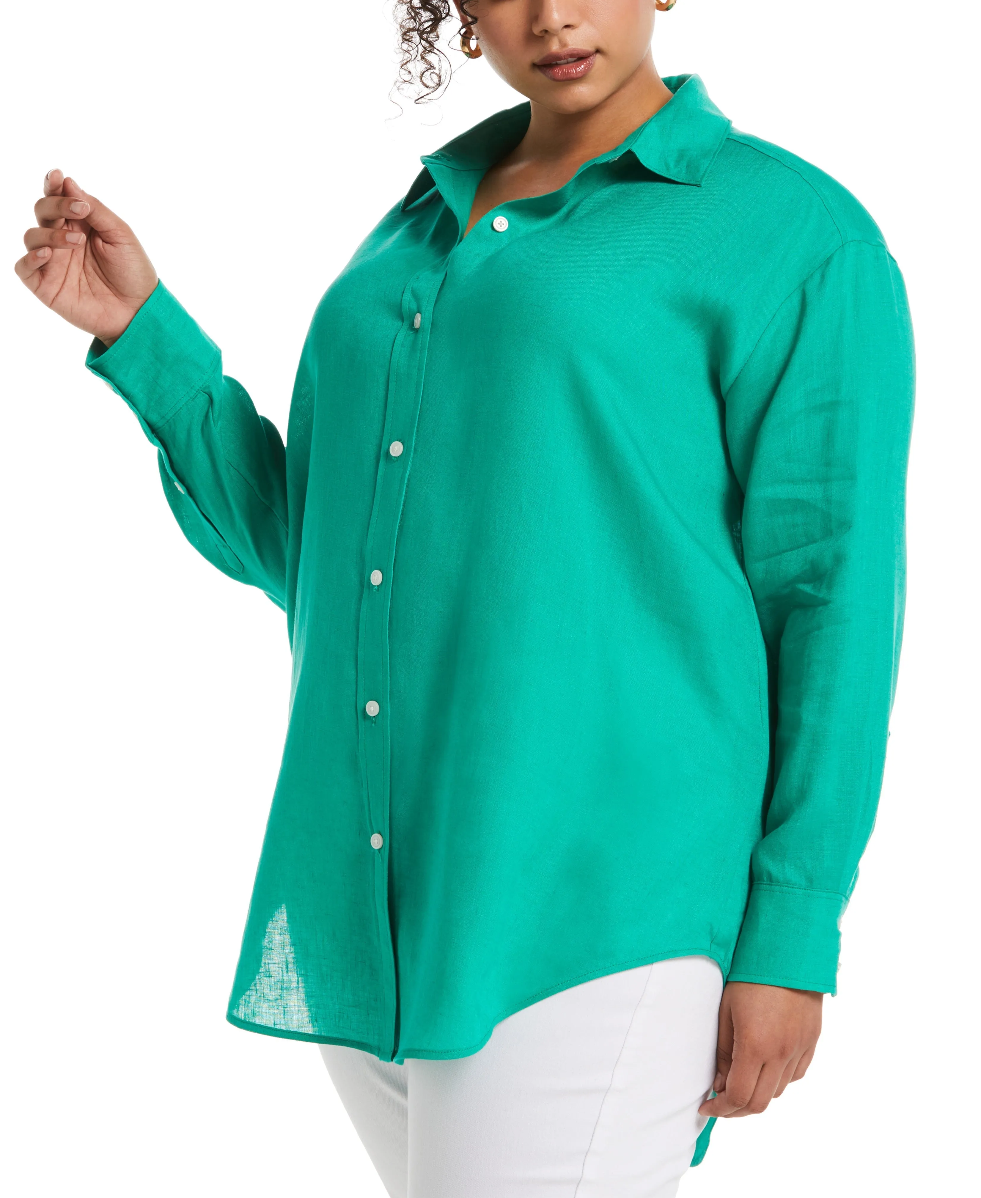 Plus Size Easy Linen Shirt