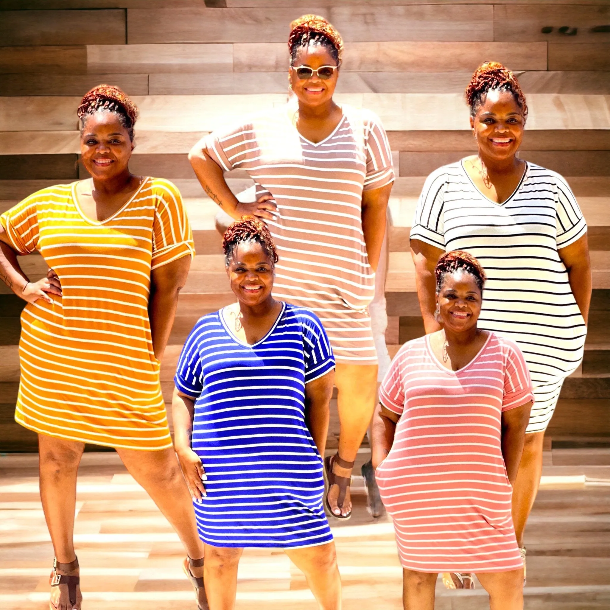 Plus Size Everyday Basic Striped Tunic Dress