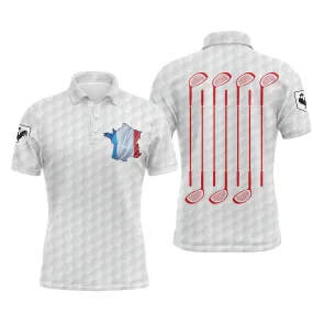 Polo Shirt pour Fan de Golf, Cadeau Original Golf, Polo à Séchage Rapide Homme Femme, Drapeau France, Club de Golf, Balle de Golf - CTS13052207