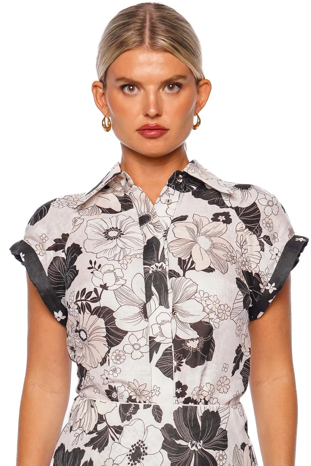 Pop Black Floral Short Sleeve Shirt