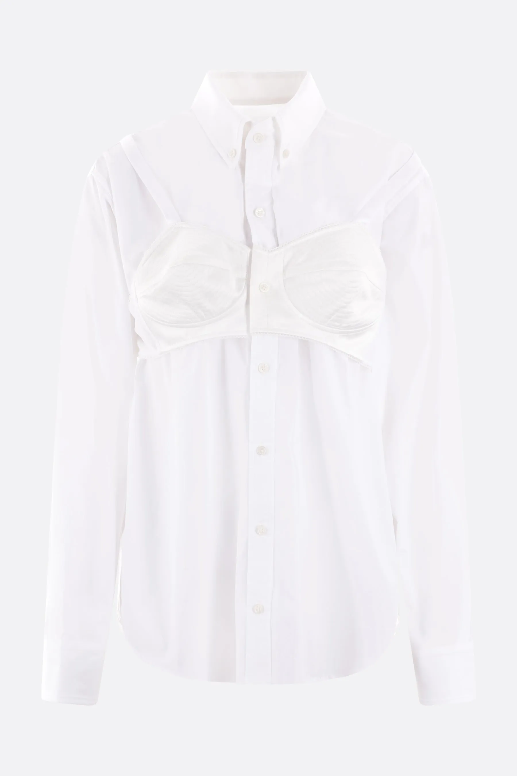 poplin shirt with lingerie insert